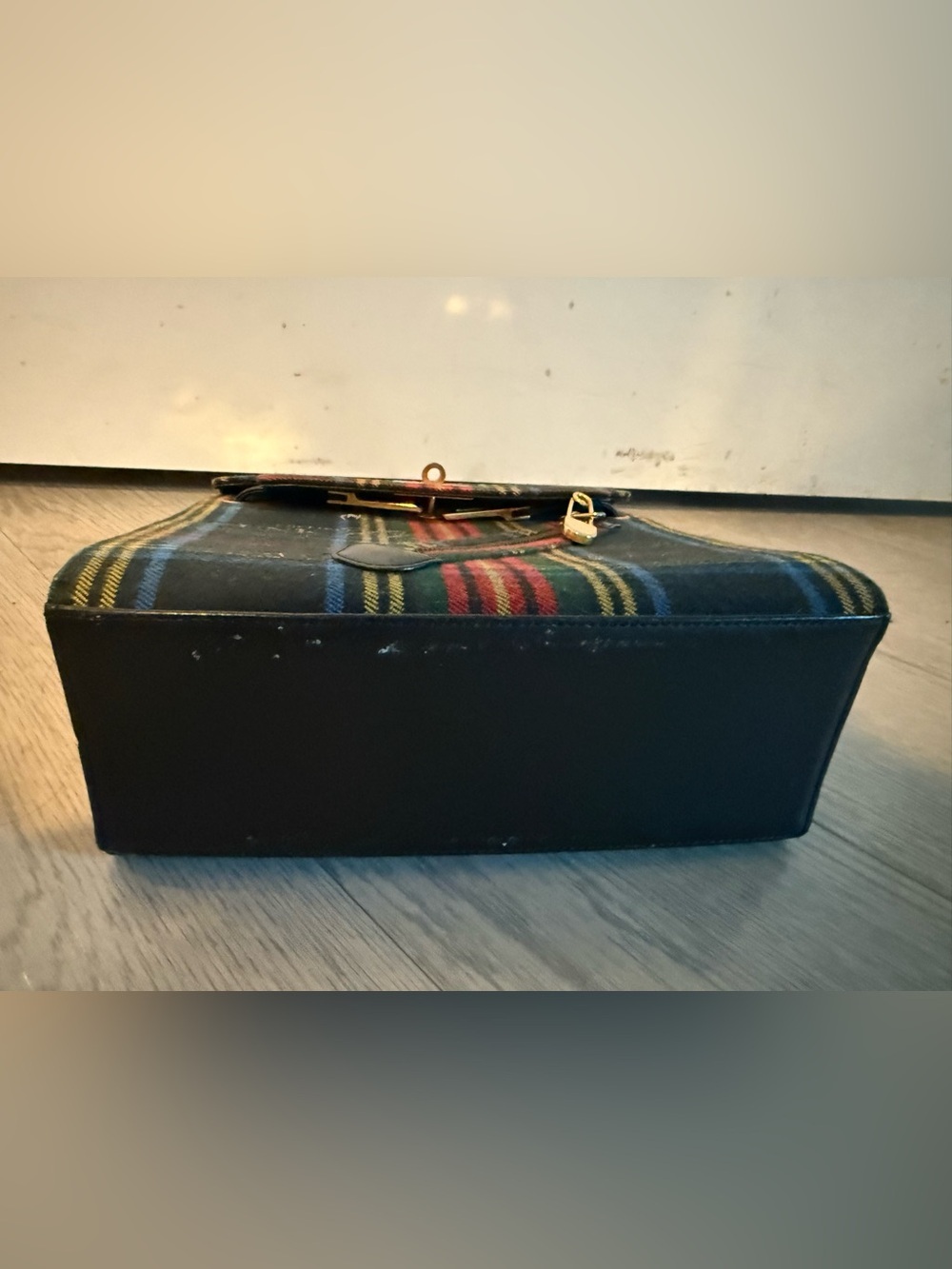 Moschino Vintage I Believe In Punk Chic Razor Blade Pin Plaid Top Handle Bag - Picture 10 of 12